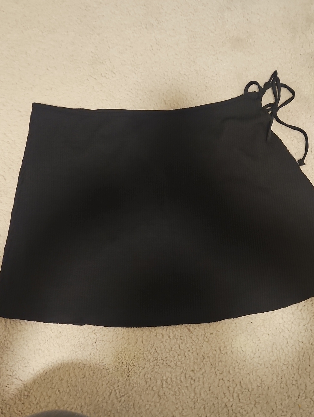 aerie Black Ribbed Tie-Side Swim Sarong